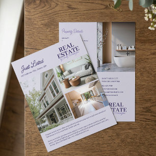 Flyer Agente Imobiliário Lavanda Listagem Moderna