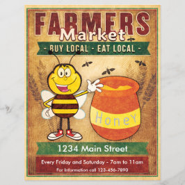 Flyer Agricultores comercializam mel local fresco