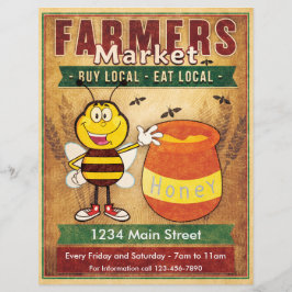Flyer Agricultores comercializam mel local fresco