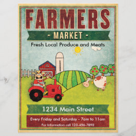Flyer Agricultores comercializam produtos frescos e carn