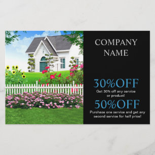 Flyer Ajardinar da construção da carpintaria da