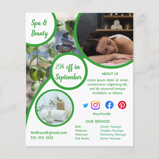 Flyer ajustado de ginástica do centro de saúde spa poste (Frente)