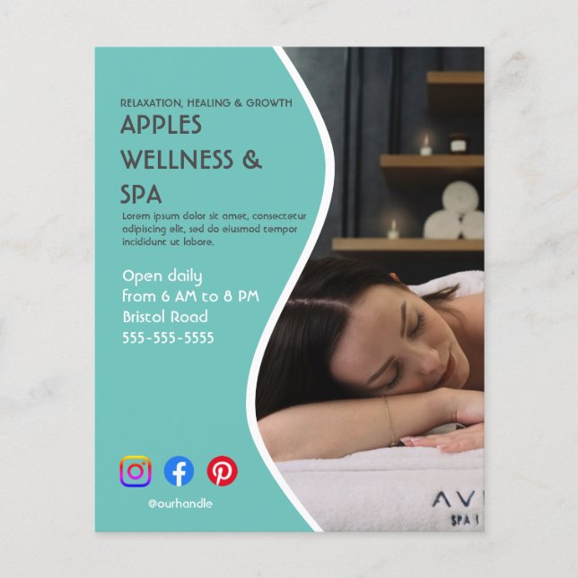 Flyer ajustado de ginástica do centro de saúde spa poste (Frente)