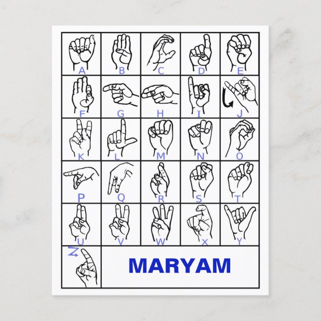 Flyer Alfabeto da Língua de Sinais Americana, Aprenda AS (Frente)