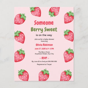 Flyer Alguém que Berry Sweet Strawberry Chá de fraldas C