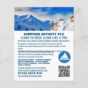Flyer Alpinismo alpino, subida e subida