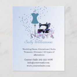 Flyer Alterações de Dressmaker Publicidade Azul