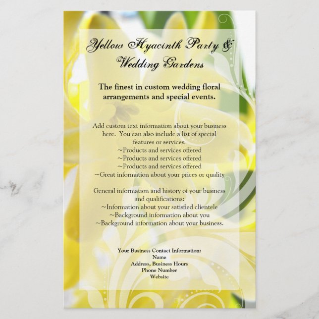 Flyer Amarelo Elegante com espiral branca (Frente)