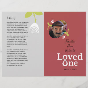 Flyer Amava um programa de serviço de memorial de rosas 