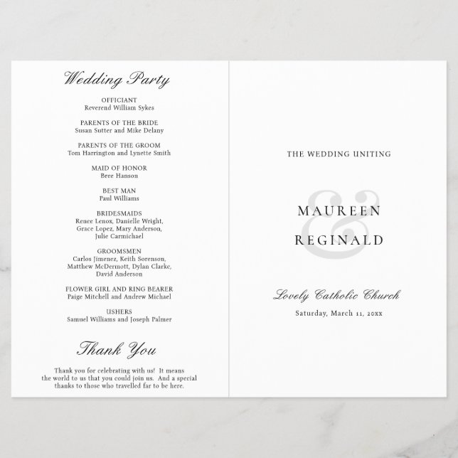 Flyer Ampersand Programa de Casamento de Orçamento Catól (Frente)