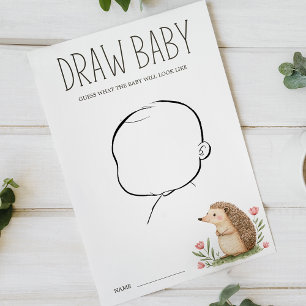 Flyer Animais da Floresta Boho Chá de Bebê Desenhe Jogo