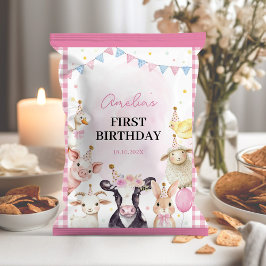 Flyer Animais De Fazenda Menina Rosa Menina De Aniversár