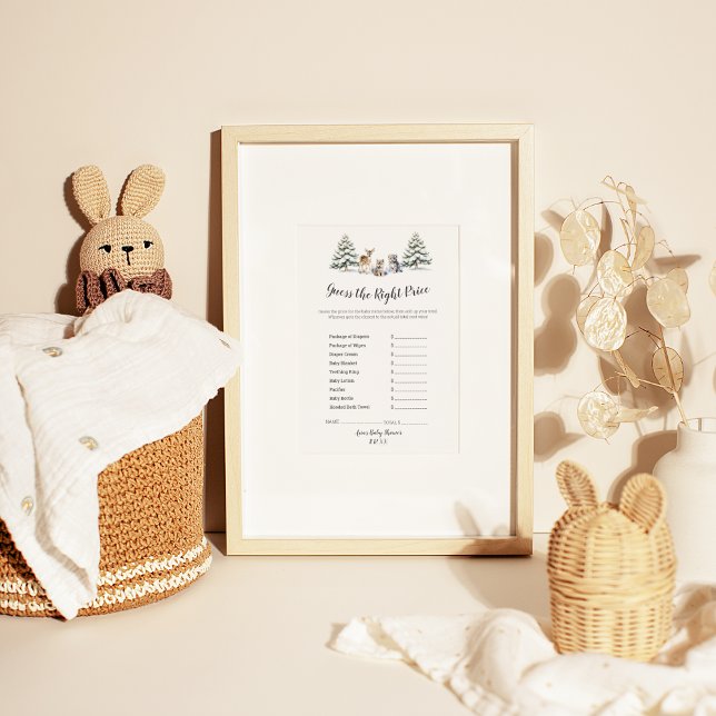 Flyer Animais De Floresta De Inverno Adivinham O Preço C (Criador carregado)