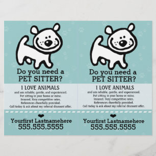 Flyer Animal de estimação Sitter.Dog Sitter.2 para