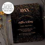 Flyer Aniversário convite para o orçamento do confete de<br><div class="desc">Por favor, note que este convite está no papel de folheto e é muito fino. Os envelopes não estão incluídos. Para convites mais espessos (mesmo design) visite nossa loja. Um moderno, elegante e convite. Um fundo preto decorado com confete de ouro. Personalizar e acrescentar ano de nascimento, nome e detalhes....</div>