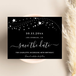Flyer Aniversário das estrelas pretas de prata salvam a 