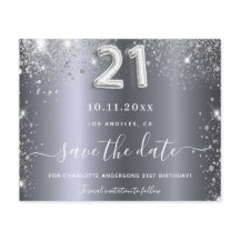 aniversário de 21 anos prateado orçamento de brilh