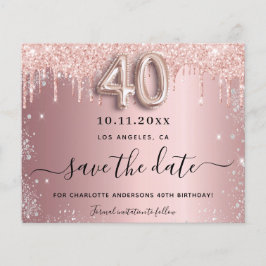 Flyer aniversário de 40 anos blush orçamento prateado sa