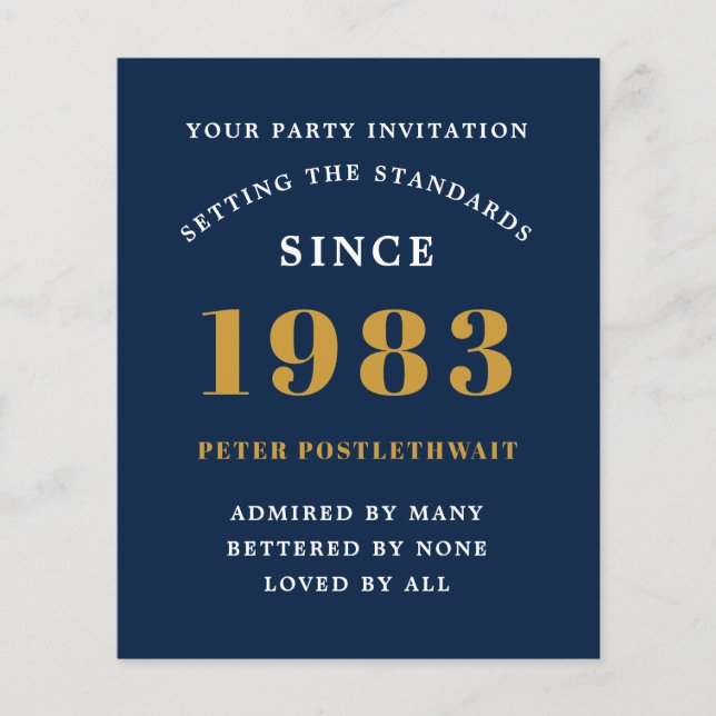 Flyer Aniversário de 40 anos de Orçamento 1983 Convite A (Frente)