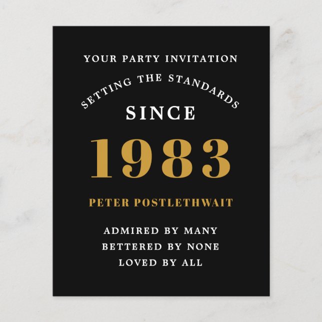 Flyer Aniversário de 40 anos de Orçamento 1983 Convite D (Frente)