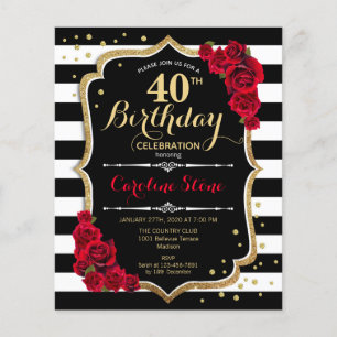Flyer Aniversário de 40 anos de Orçamento - Convite para
