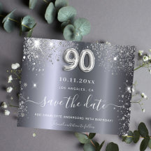 aniversário de 90 anos brilho prateado orçamento e