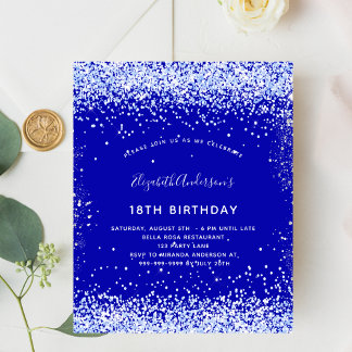 Flyer Aniversário do orçamento real azul branco