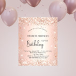 Flyer Aniversário escamotear rosa ouro brilhante convite<br><div class="desc">Por favor, note que este convite está no papel de folheto e é muito fino. Os envelopes não estão incluídos. Para convites mais espessos (mesmo design) visite nossa loja Para uma festa de aniversário elegante do 50º (ou qualquer idade). Um fundo de gradiente rosa ouro. Decorado com rosa dourado falso...</div>