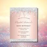 Flyer Aniversário esfregando rosa de ouro convite de pra<br><div class="desc">Por favor, note que este convite está no papel de folheto e é muito fino. Os envelopes não estão incluídos. Para placas mais grossas (mesmo design) visite nossa loja. Um convite moderno, na moda e glamouroso para a 50ª (ou qualquer idade) festa de aniversário feminina. Um fundo rosa de gradiente...</div>
