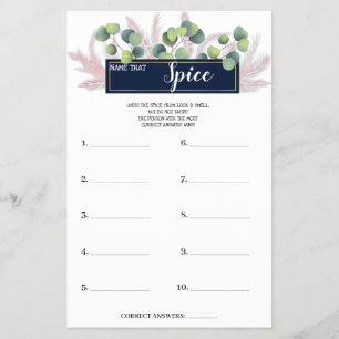 Flyer Anote que Spice PampasGrass BridalShower Game Card