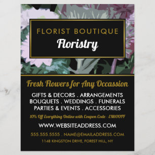 Flyer Antique Floral Design, Publicidade em Florestas