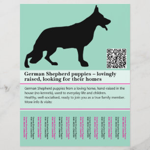 Flyer Anúncio de Adoção de Filhote de Pastor Alemão Pers