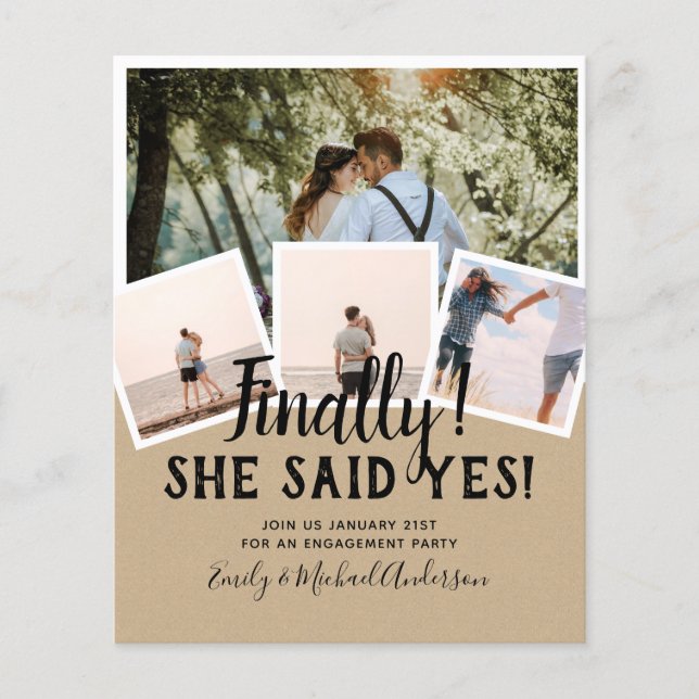 Flyer Anúncio de Convite de casamento de FOTO DO ORÇAMEN (Frente)