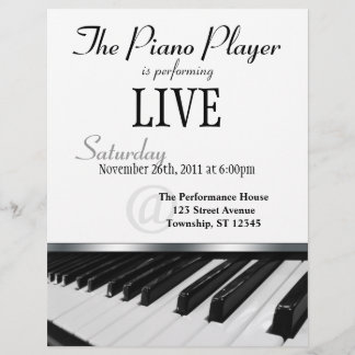 Flyer Anúncio de Desempenho de Chaves de Piano Perspecti