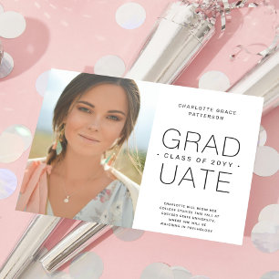 Flyer Anúncio de Formatura com Foto Minimalista e Orçame