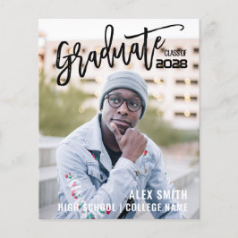 Flyer Anúncio de Graduação de Foto do Cheio de Script de