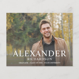 Flyer Anúncio de Graduação de Foto do Nome do Modo Maior