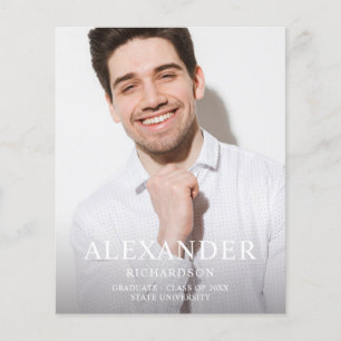 Flyer Anúncio de Graduação de Foto do Nome do Modo Maior