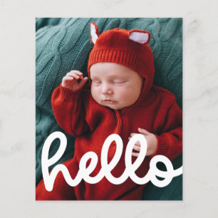 Flyer Anúncio de Nascimento Moderno Hello com Orçamento 