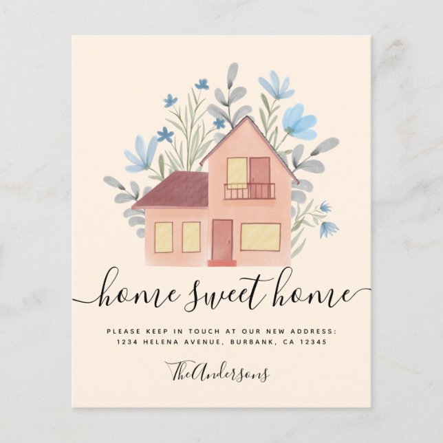 Flyer Anúncio de PAPEL Floral Moving House (Frente)