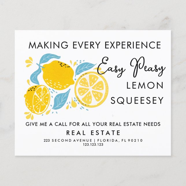 Flyer Anúncio de remessa do Imobiliário LEMON | Idade da (Frente)