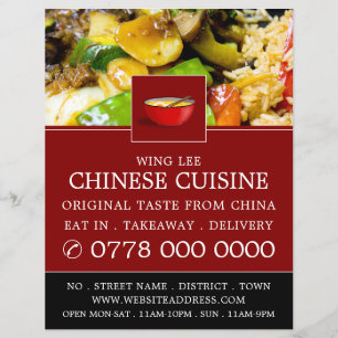 Flyer Anúncio de restaurante chinês
