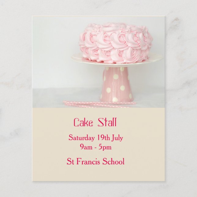 Flyer Anúncio de venda do Assar Cake Stall (Frente)