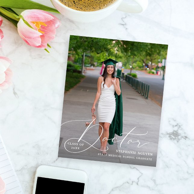 Flyer Anúncio do Formando de Foto Elegante do Doutor Orç (Criador carregado)