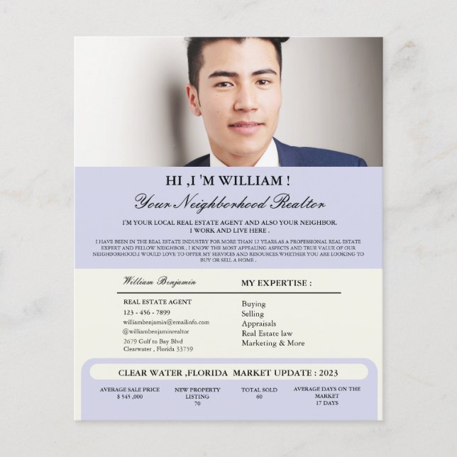 Flyer Anúncio do Marketing de introdução de imóveis (Frente)