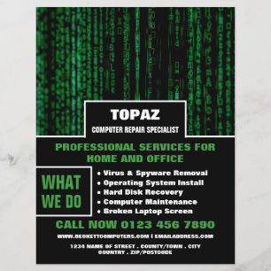 Flyer Anúncios de especialistas de reparo de computador