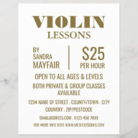 Anúncios de lições de Na moda Violin