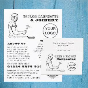 Flyer Anúncios de Trabalhador Antigo, Carpintaria, Carpi