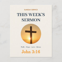 Flyer Anúncios do Culto Dominical Sermão Semanal Igreja