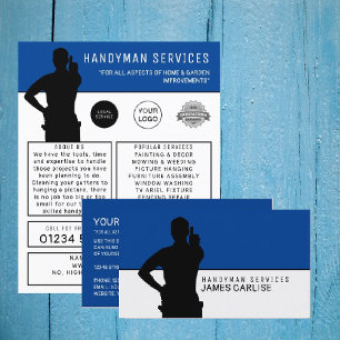Flyer Anúncios em silhouette de Handyman